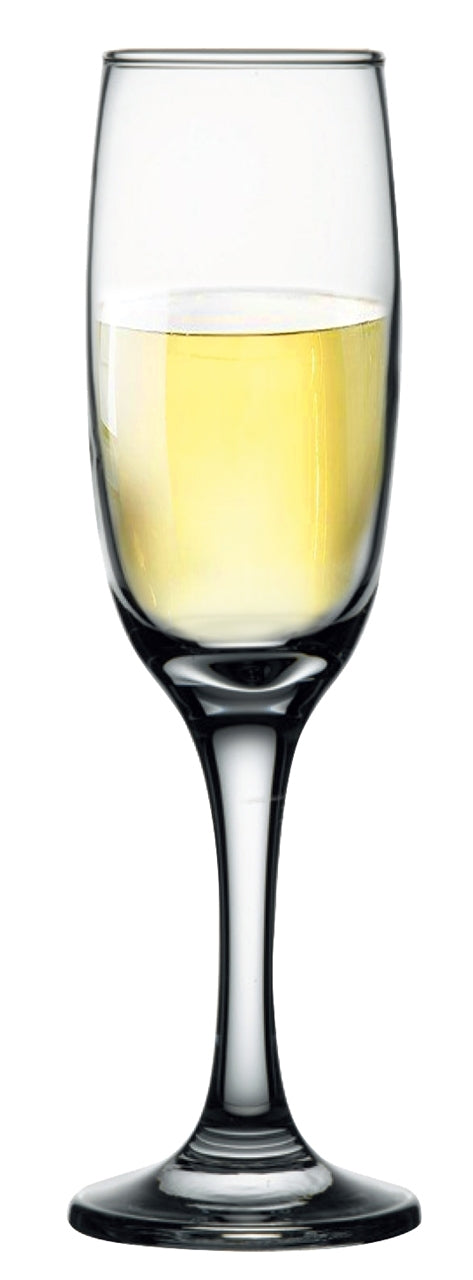 Imperial 7oz stemmed glass champagne flute, set of 4 in a Sable box - Etched