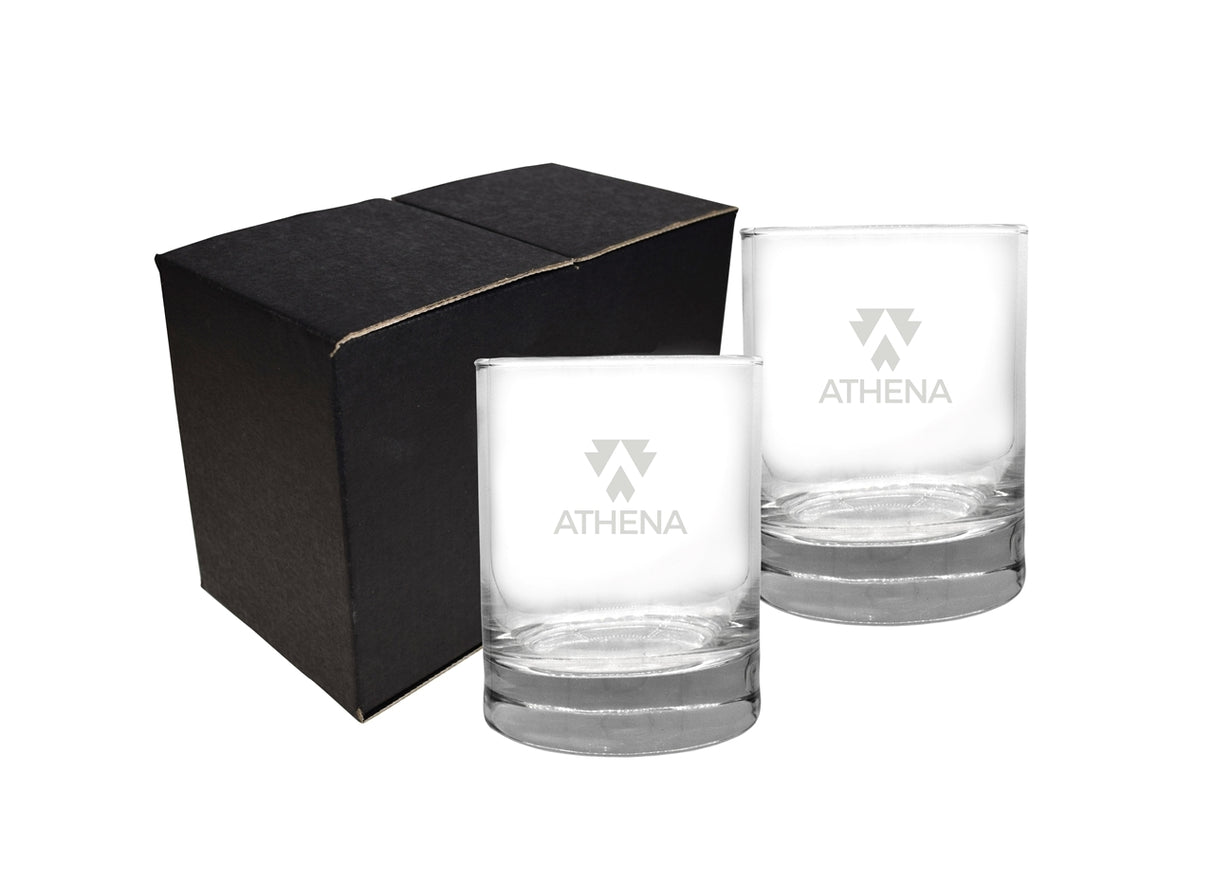 ~ Bormioli Rocco Gina 10.5oz clear glass tumbler S/2 in a 'Mystique' gift box