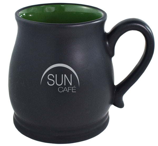 Oslo 16oz 2tone black/green mug in Ripple gift box