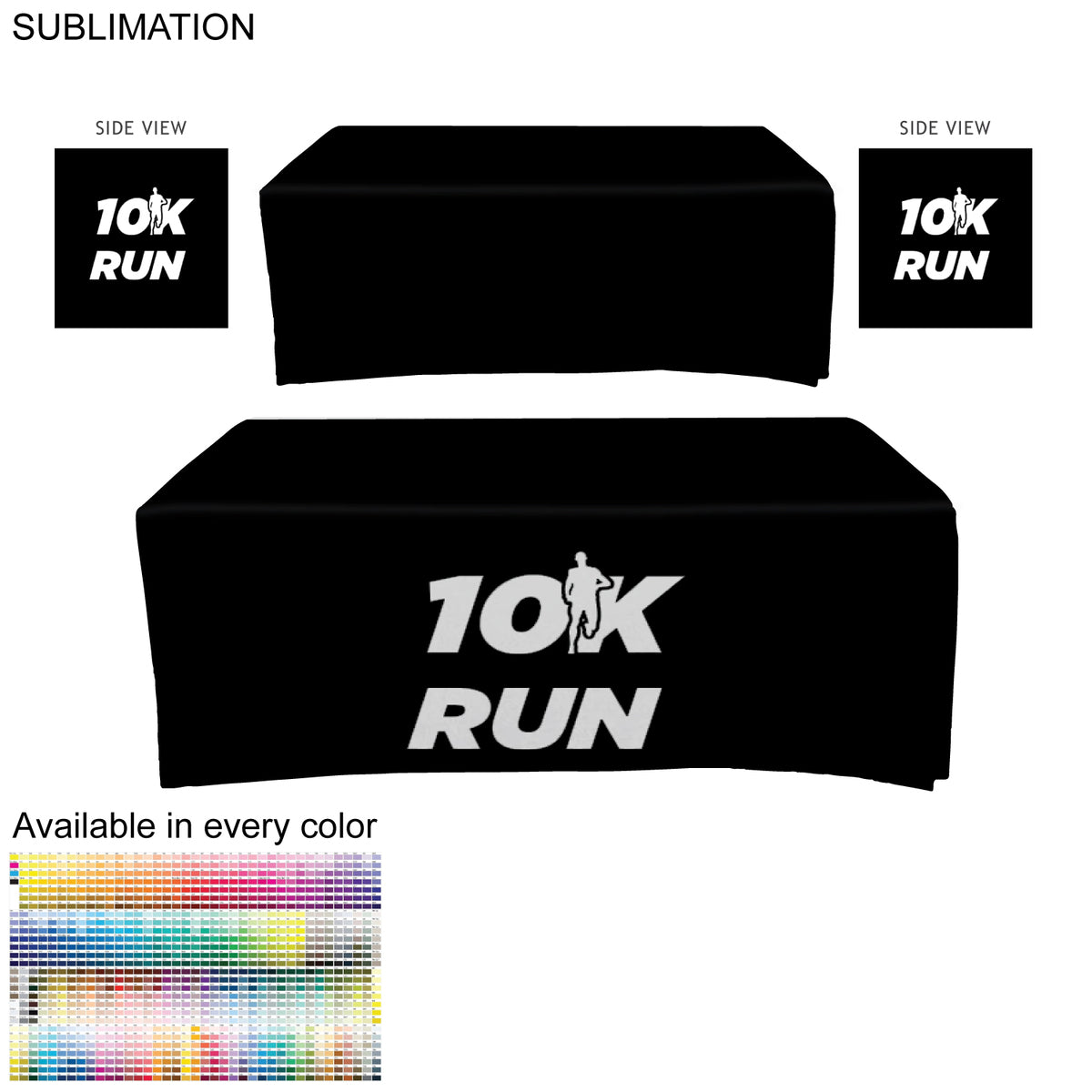 Outdoor Use Sublimated Box style Fitted tablecloth for a 6' Table, Closed back