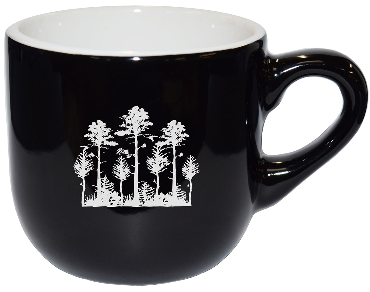 Wellington 8oz vitrified ceramic black/white cappuccino mug