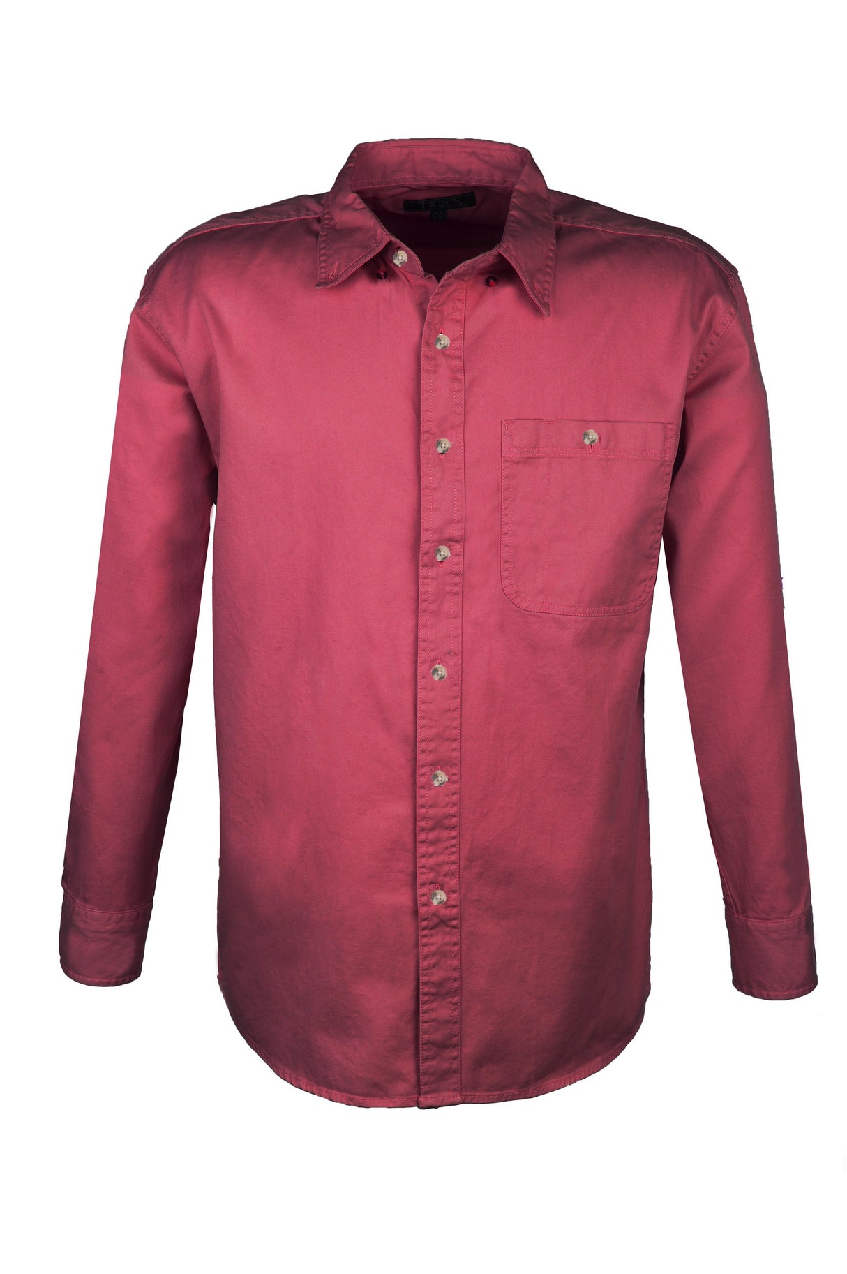 Men's 100% Cotton Twill Long Sleeve Shirt Tall (Mulberry Red) (LT-3XLT)