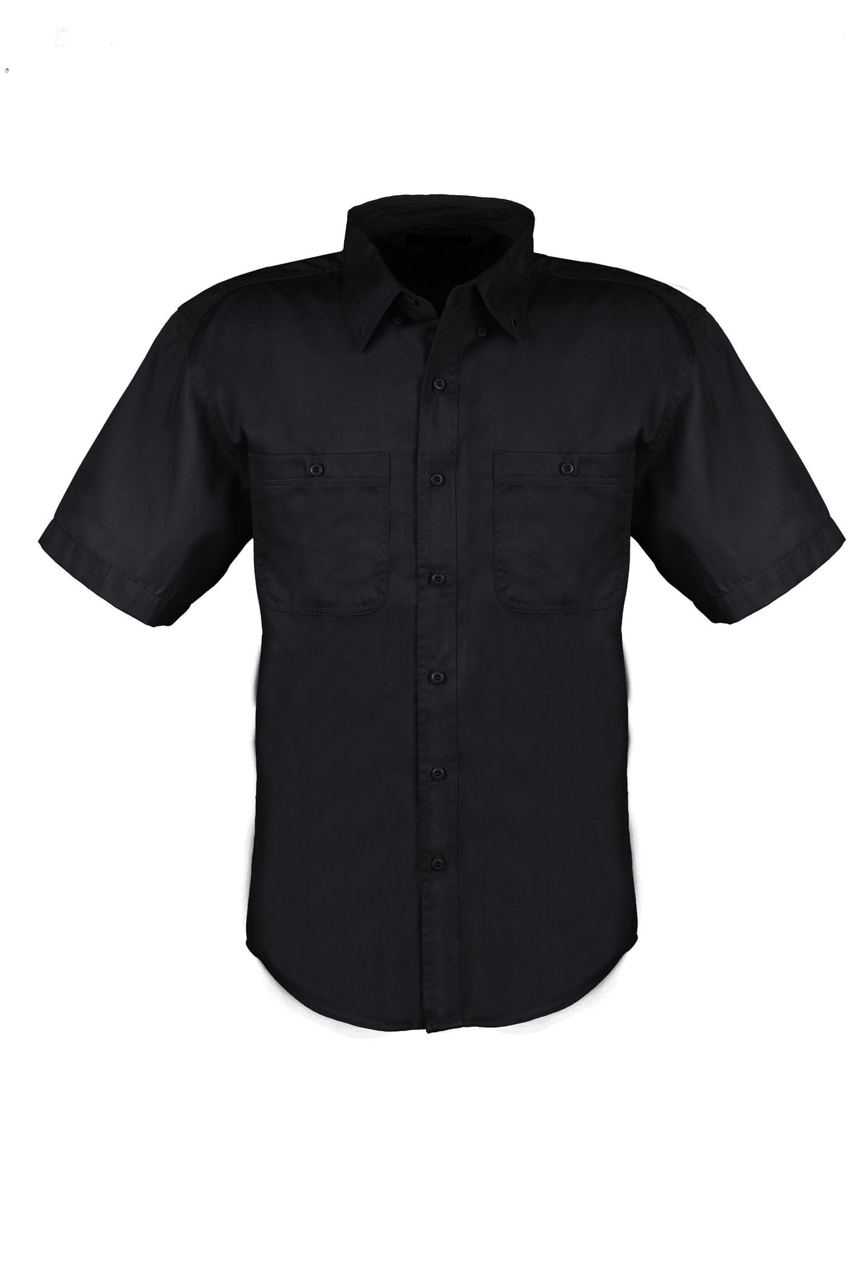 Men's Cotton Blend Twill Short Sleeve Shirt Tall (Black) (LT-3XLT)