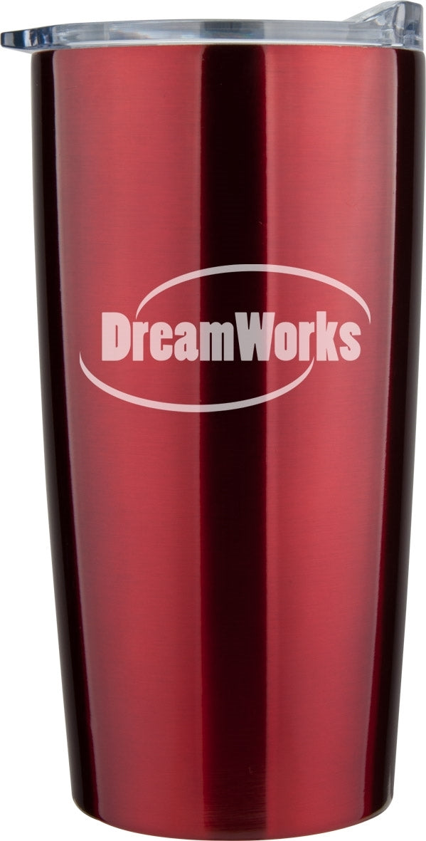 Airdrie 20oz double wall vacuum stainless steel travel tumbler glossy red