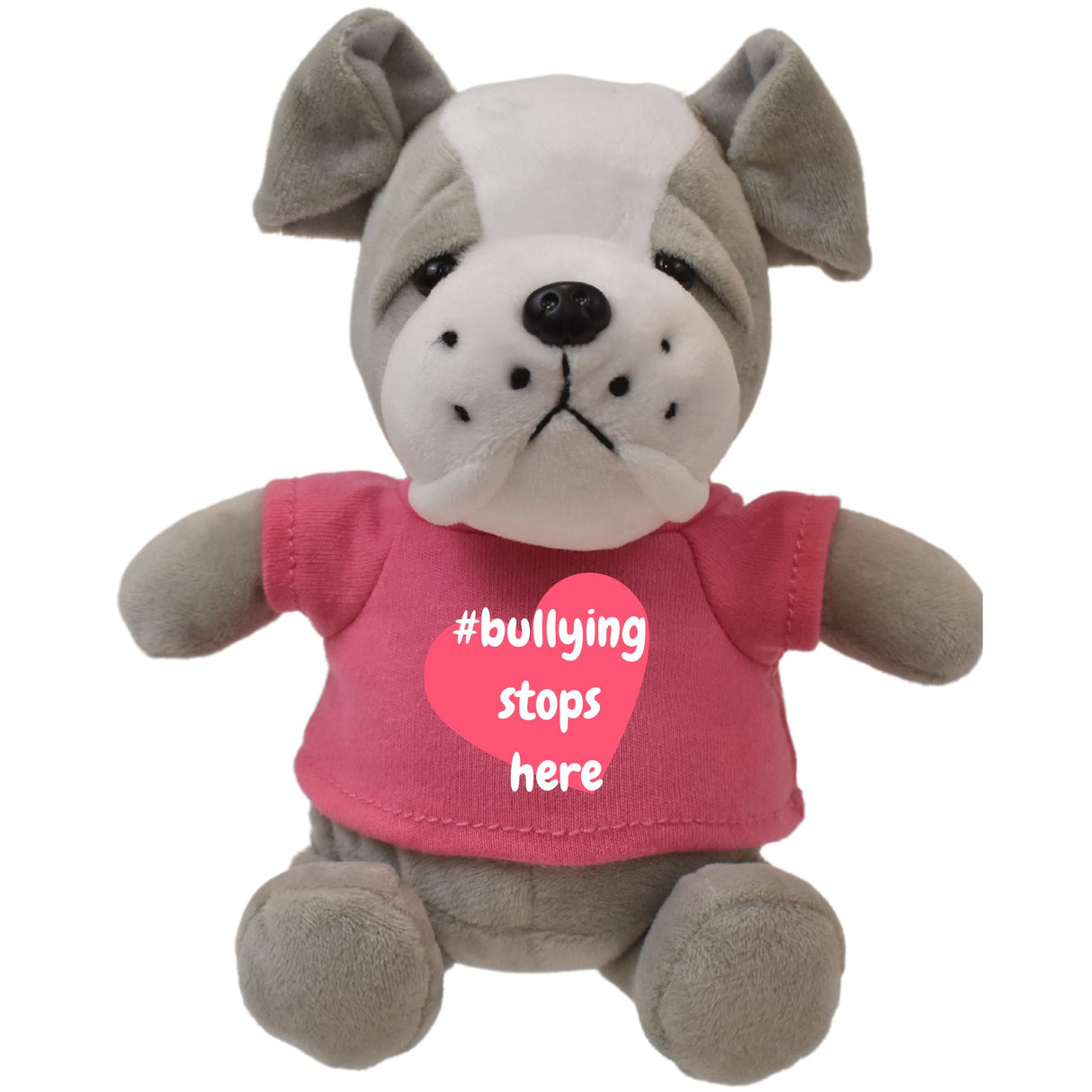 6" Mini Me Gray Brooklyn Bulldog w/T-Shirt