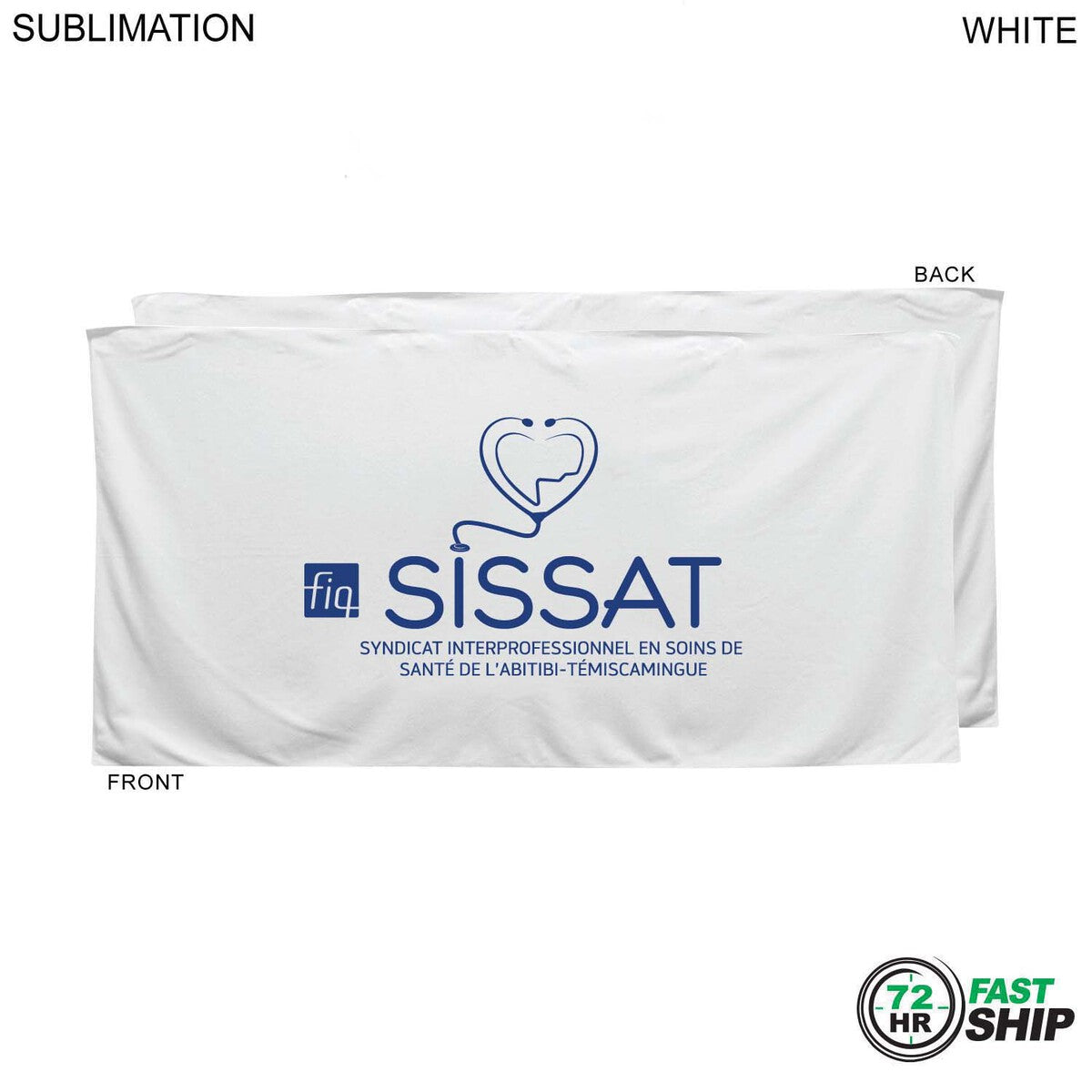 72 Hr Fast Ship - Heaviest weight, Plush Velour Terry Cotton Blend White Beach Towel, 30x60