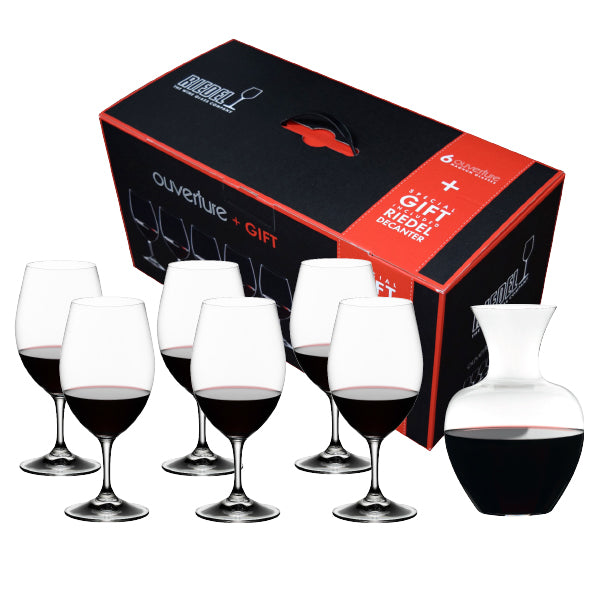 ~ Ouverture Magnum & Apple decanter 7pc crystal w/RIEDEL Gift box (blank)