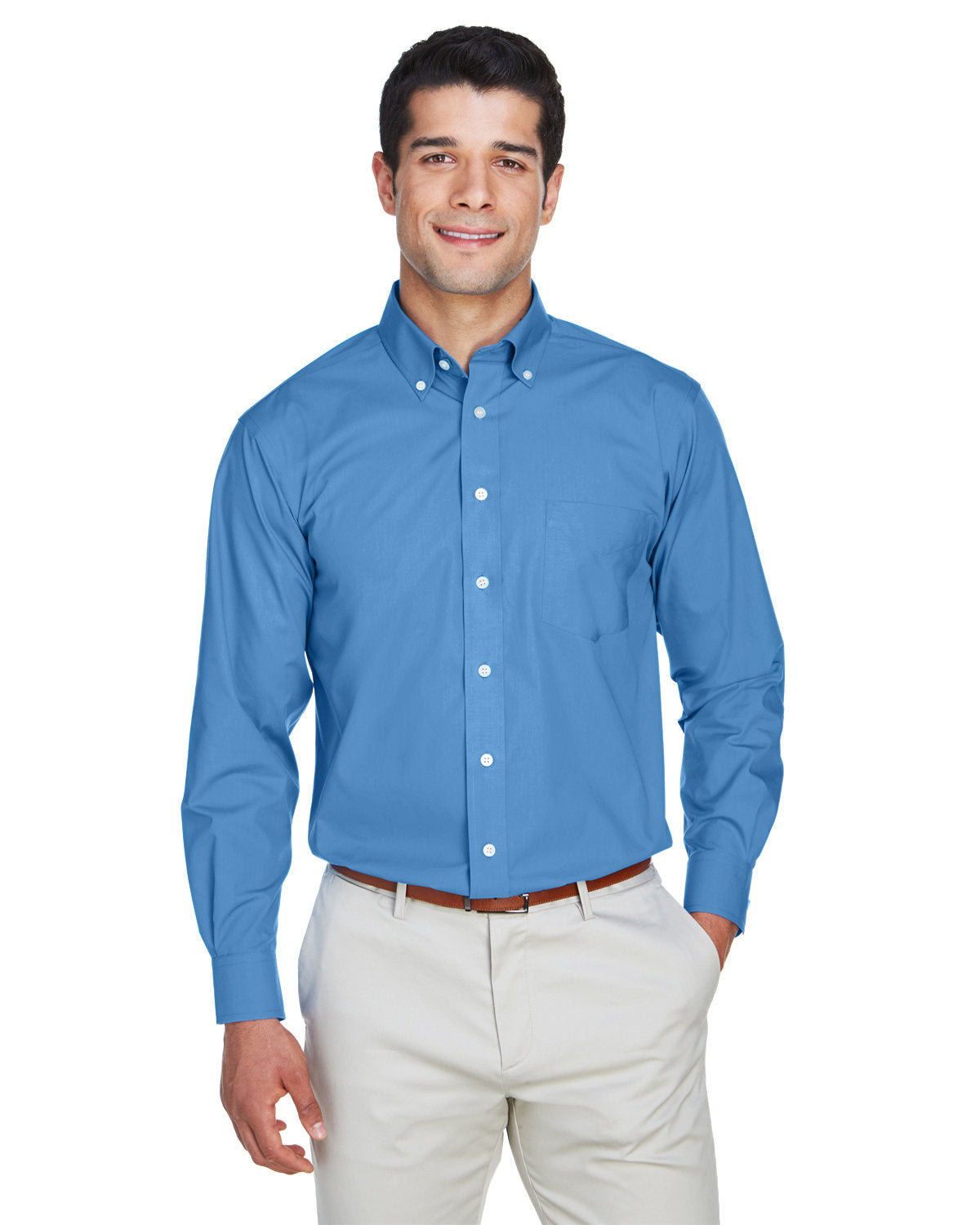 000162 Devon and Jones Men's Crown Collection® Solid Broadcloth Woven Shirt