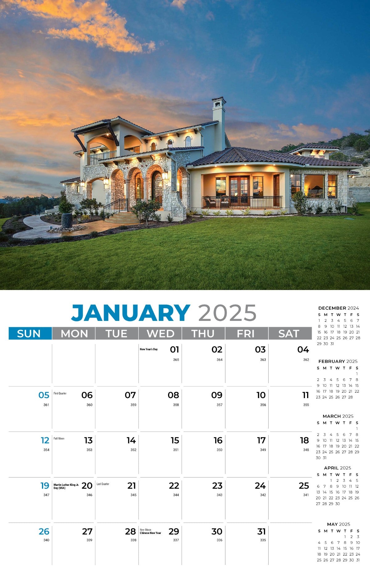 Galleria Wall Calendar 2025 Homes