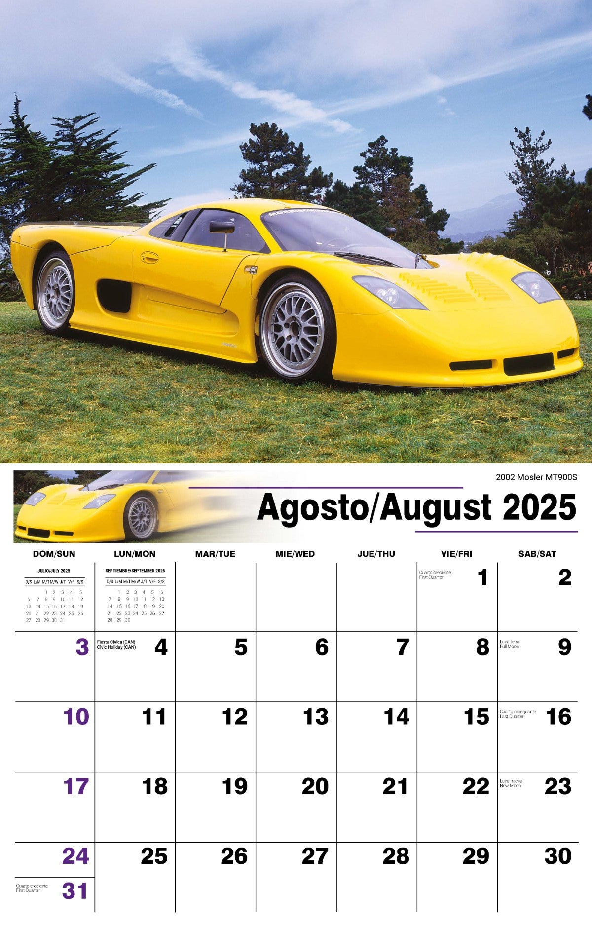 Galleria Wall Calendar 2025 Exotic Cars SP/ENG