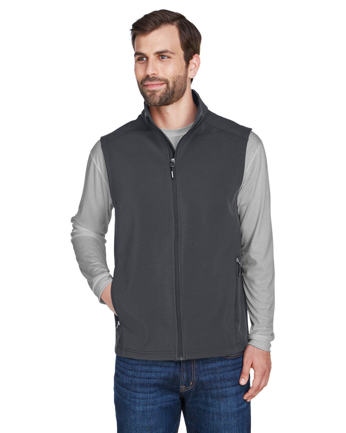 000231 CORE 365 Men's Cruise Two-Layer Fleece Bonded Soft Shell Vest