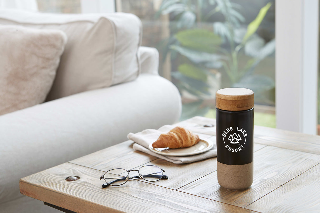 Arlo Ceramic Tumbler with Bamboo lid 11oz