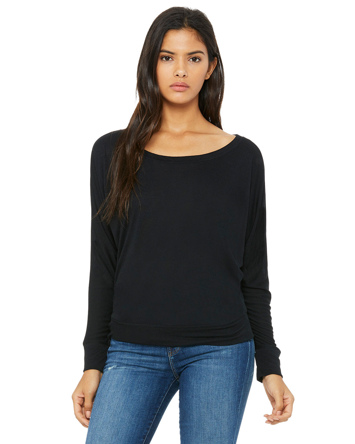 BELLA+CANVAS Ladies' Flowy Long-Sleeve Off Shoulder T-Shirt
