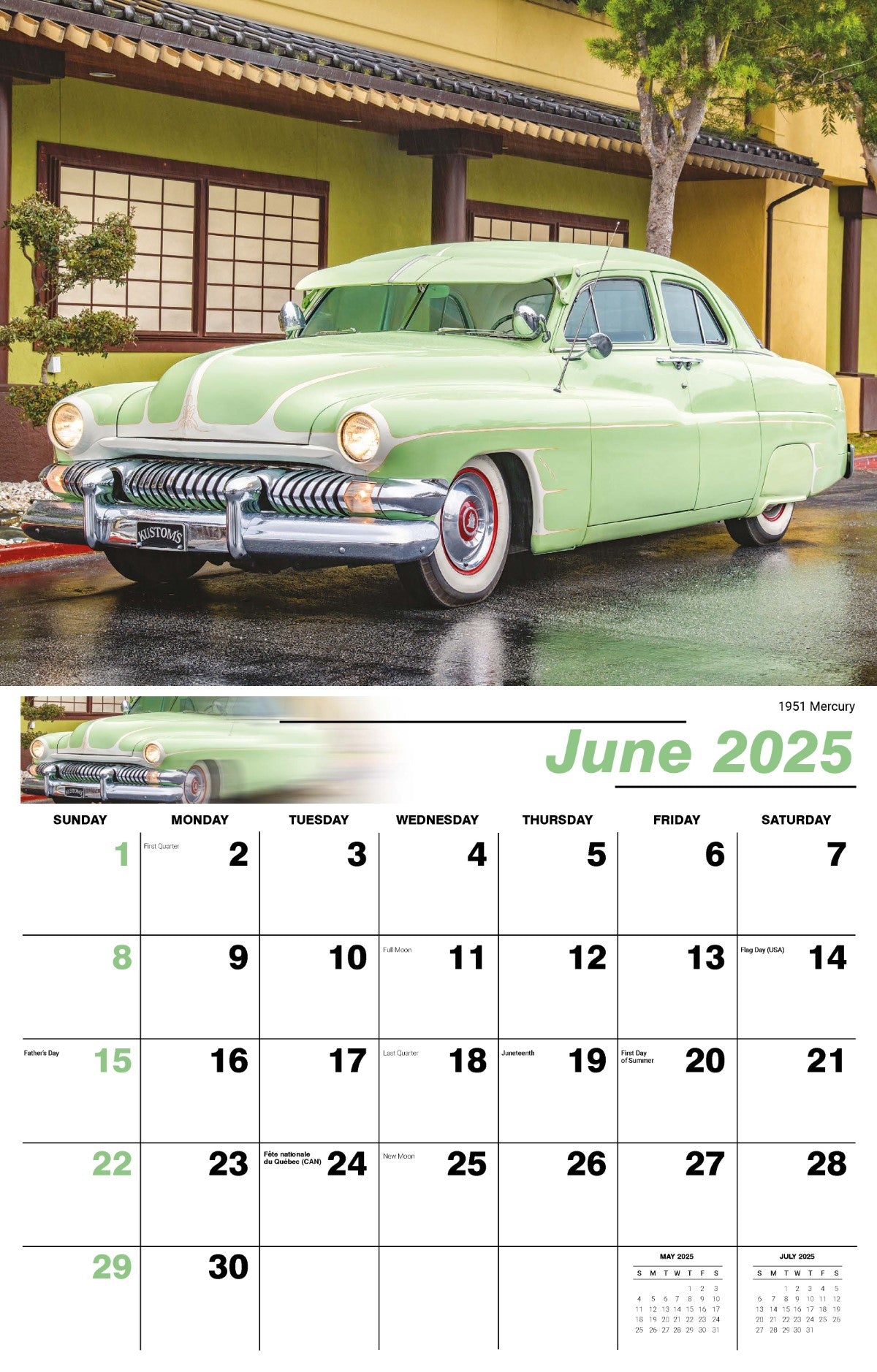 Galleria Wall Calendar 2025 Classic Cars