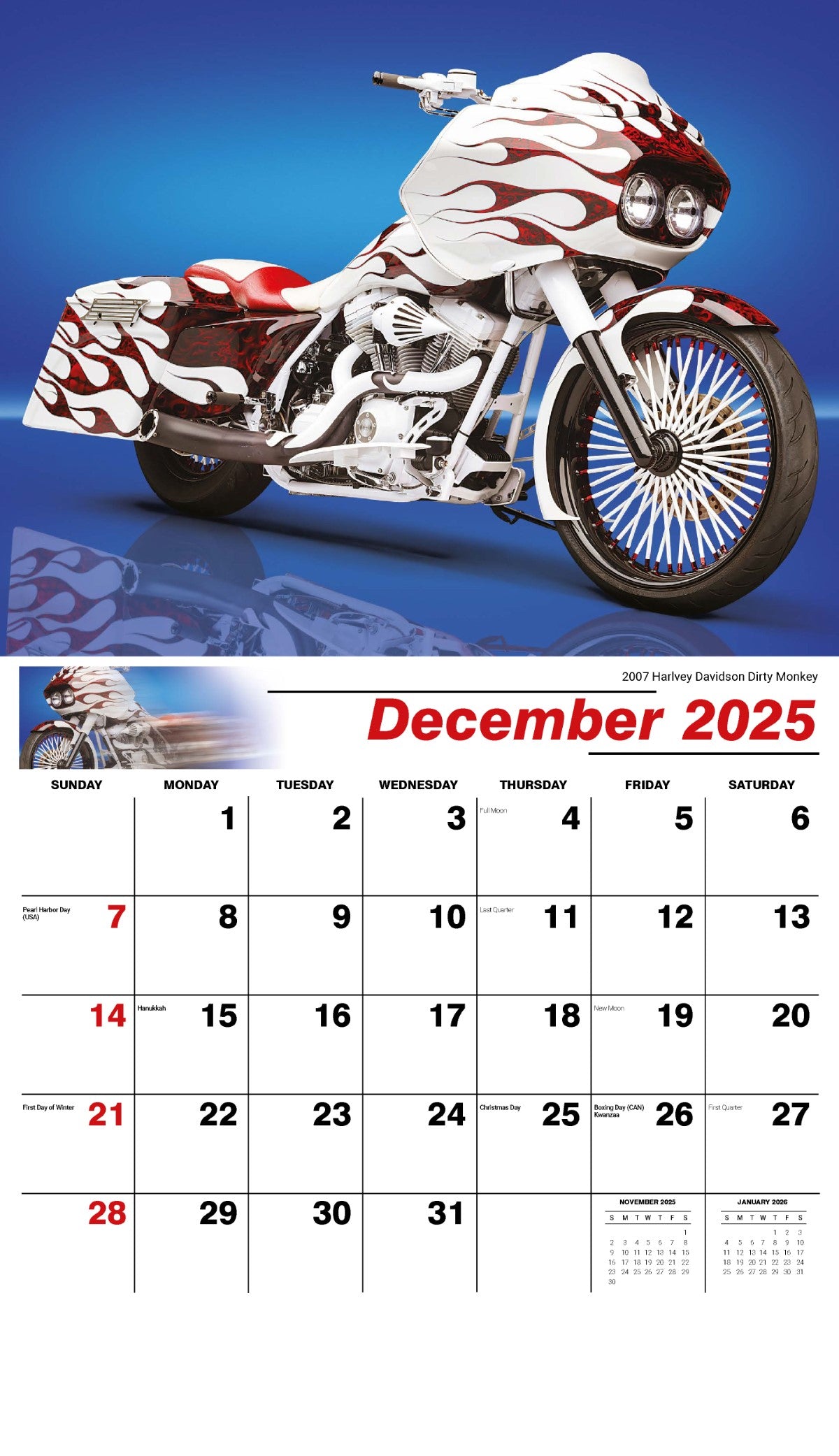 Galleria Wall Calendar 2025 Motorcycle Mania Calendar