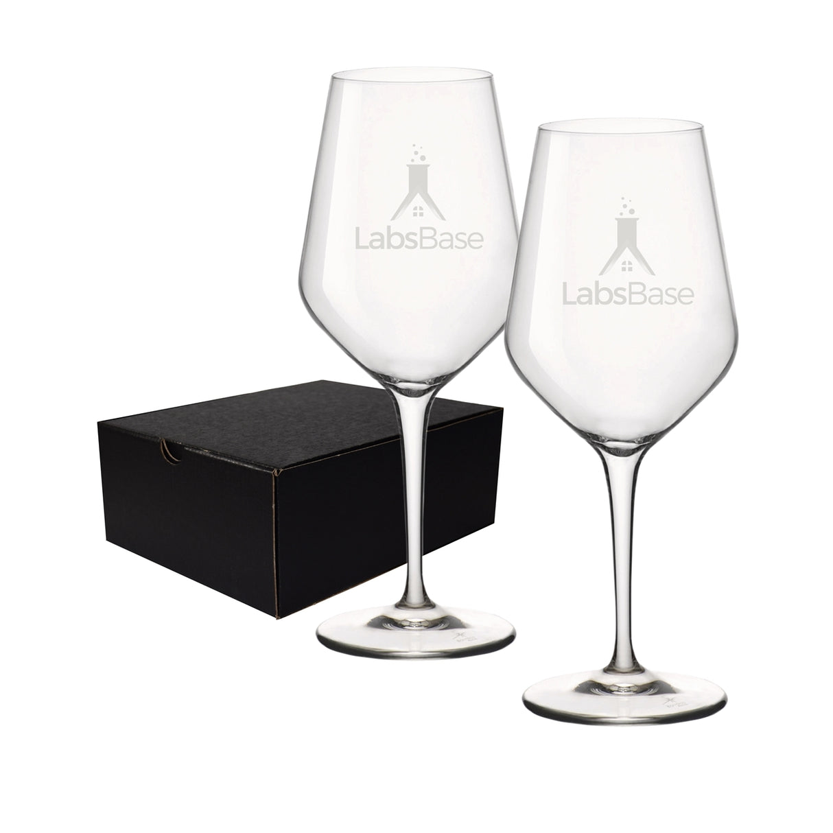 ~ Bormioli Rocco Electra White 15oz stemmed crystal wine glass S/2 in an Ovation gift box