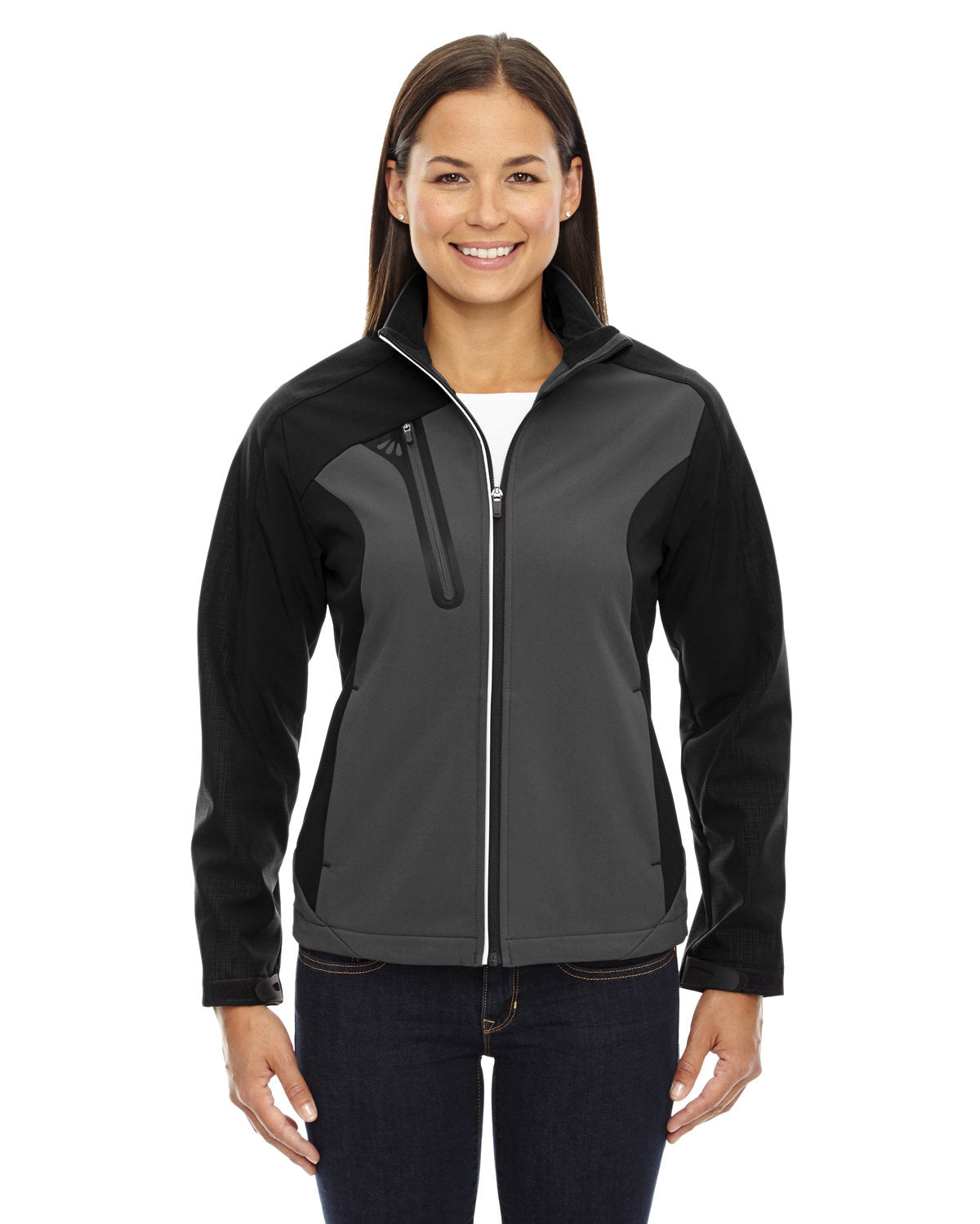 NORTH END Ladies' Terrain Colorblock Soft Shell with Embossed Print