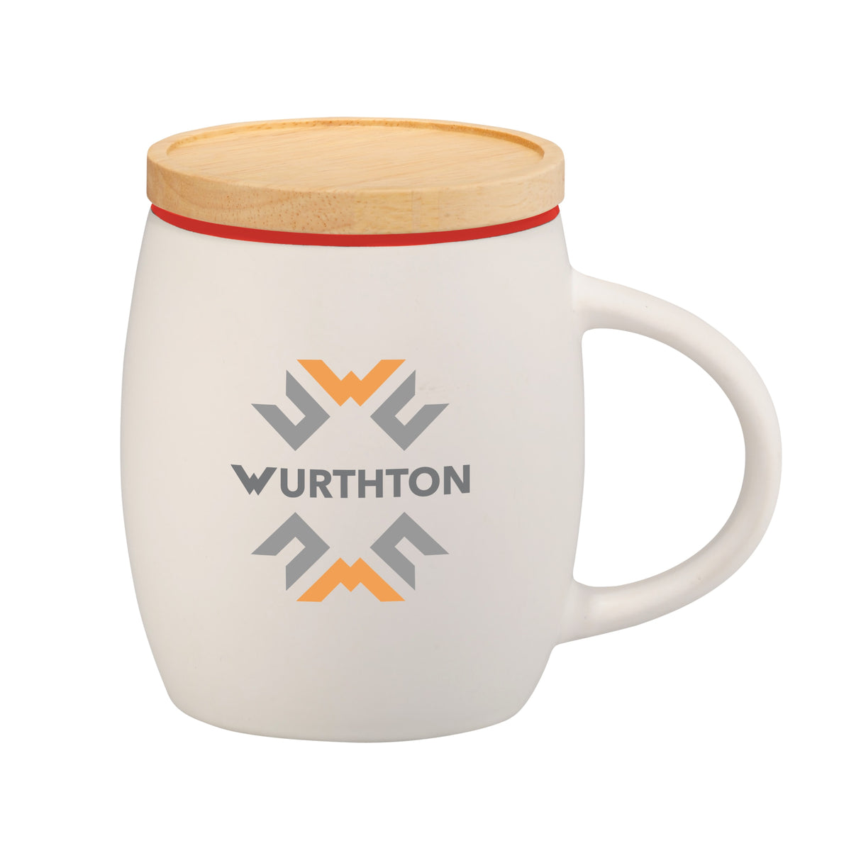 15 Oz. Hearth Ceramic Mug w/Wood Lid Coaster