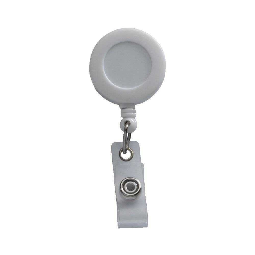 Retractable Round Badge Reel w/Belt Clip