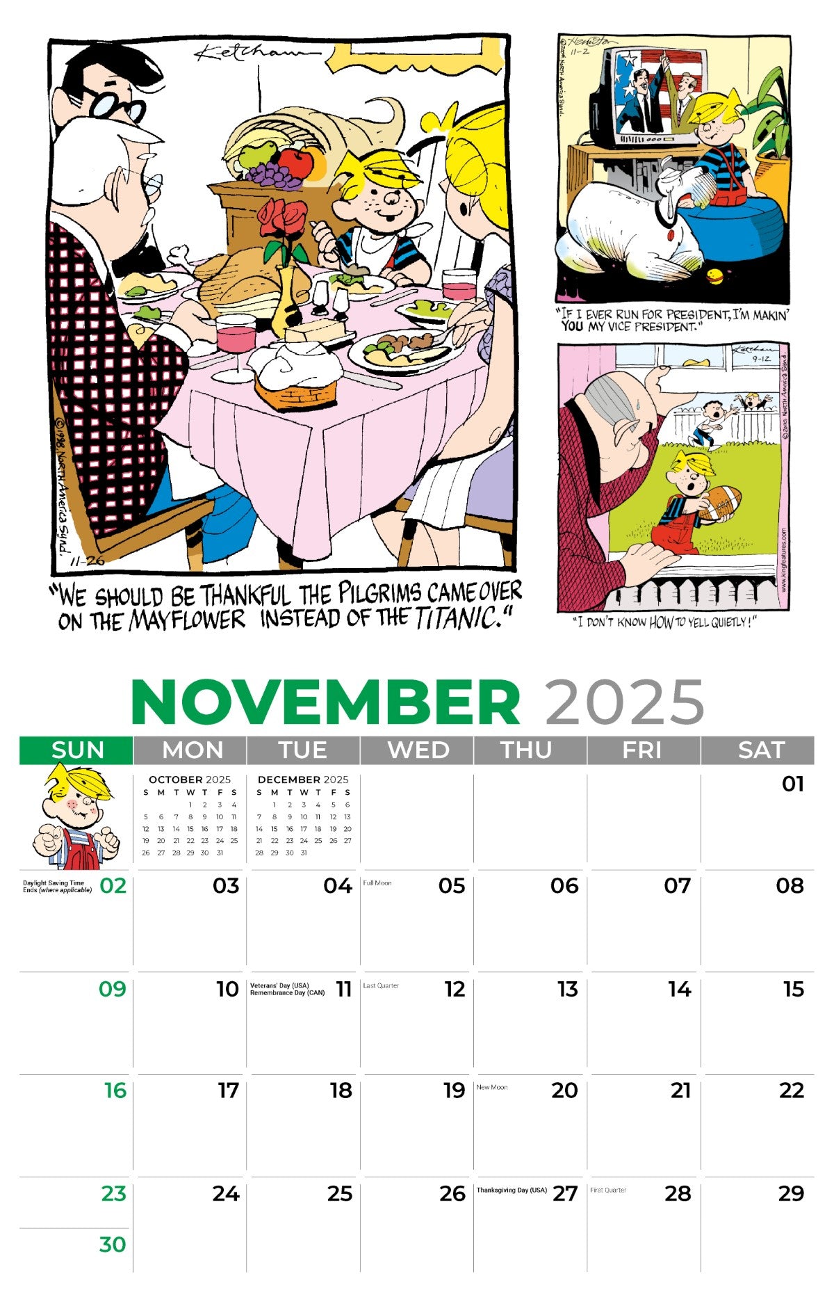 Galleria Wall Calendar 2025 Dennis the Menace