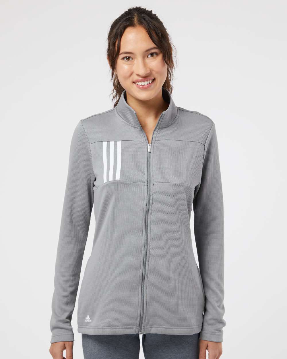 Adidas Women's 3-Stripes Double Knit Full-Zip Pullover