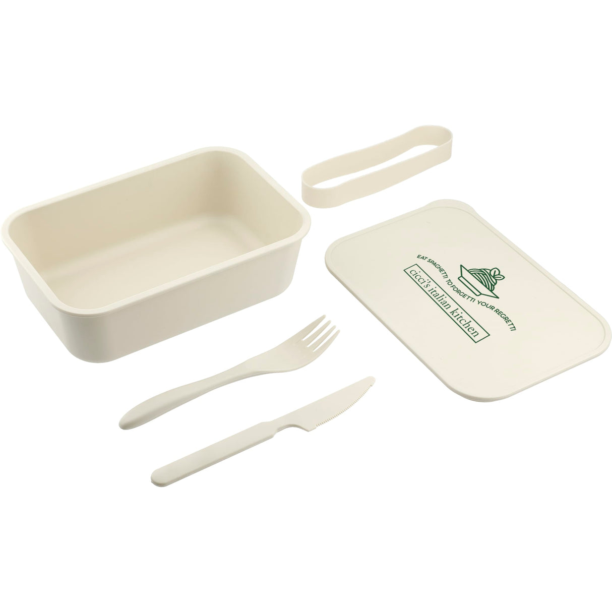 PLA Bento Box with Band and Utensils
