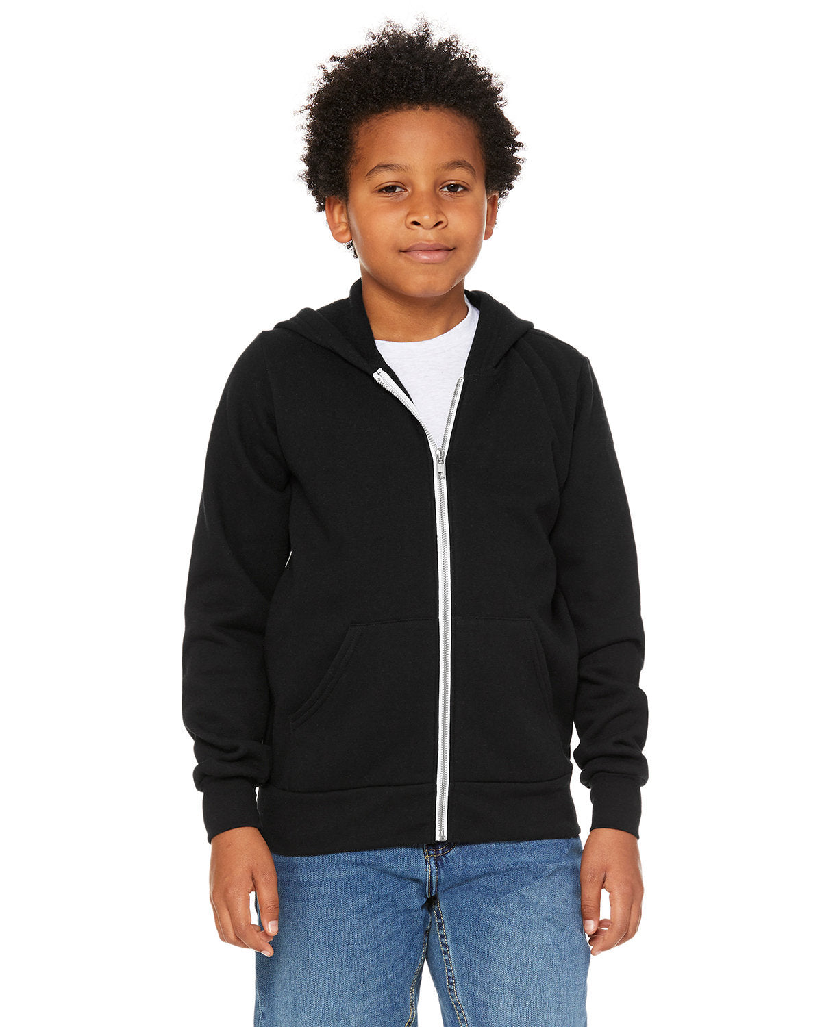 BELLA+CANVAS Youth Sponge Fleece Full-Zip Hooded Sweatshirt