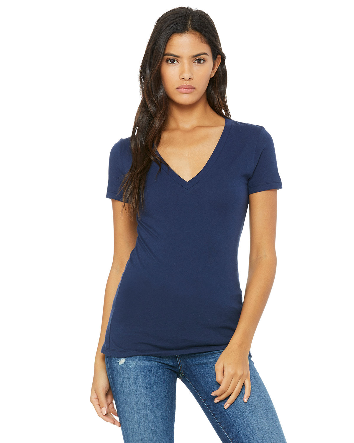 BELLA+CANVAS Ladies' Jersey Short-Sleeve Deep V-Neck T-Shirt