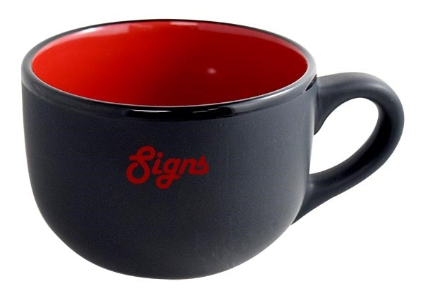 Aloha 2tone matte black/gloss red latte mug 16oz in Ripple gift box