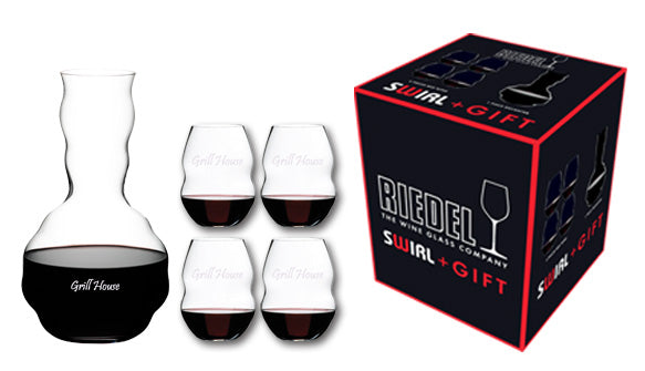 Swirl Decanter & Swirl Red RIEDEL crystal Set in a RIEDEL Gift box