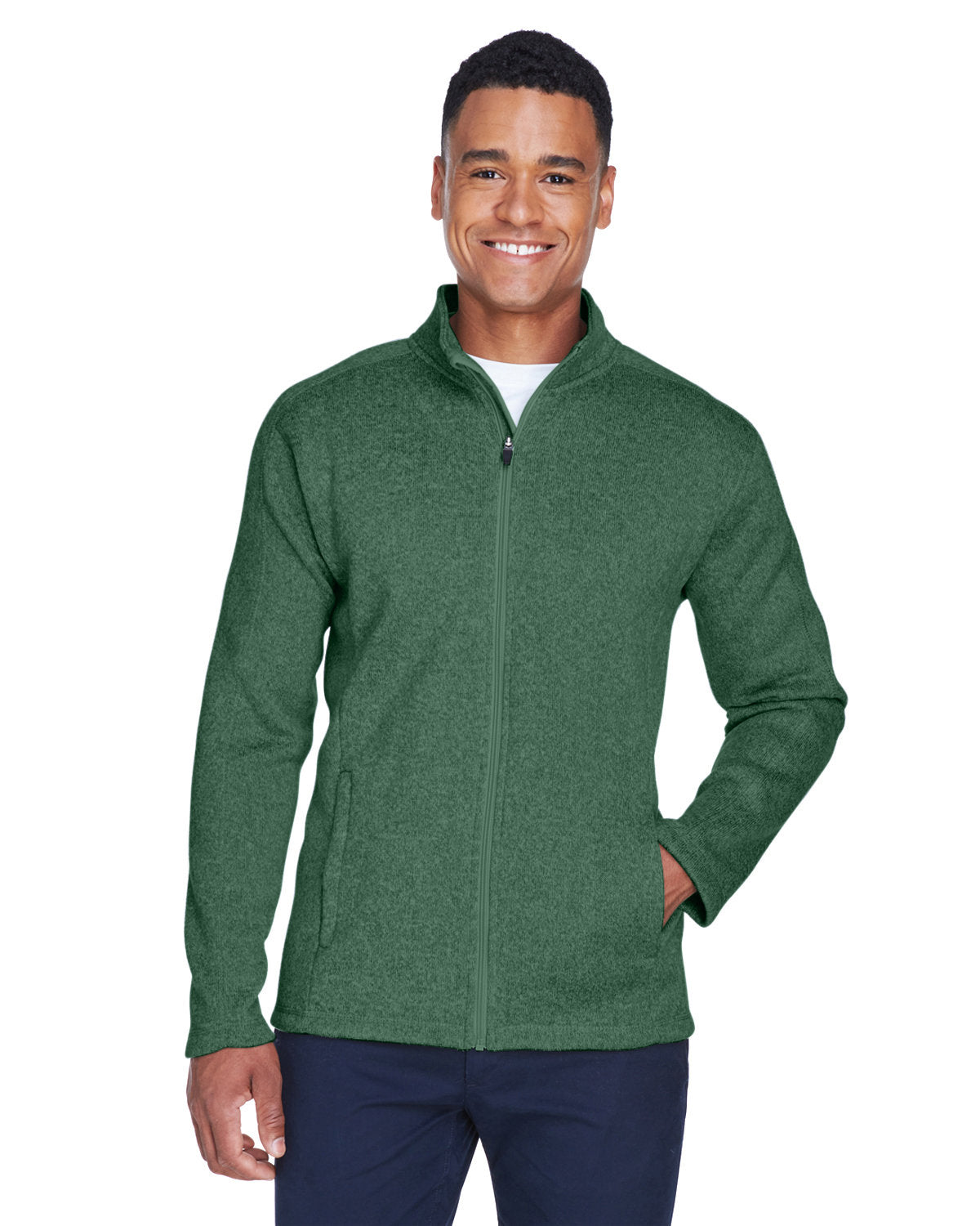 000166 Devon and Jones Men's Bristol Full-Zip Sweater Fleece Jacket
