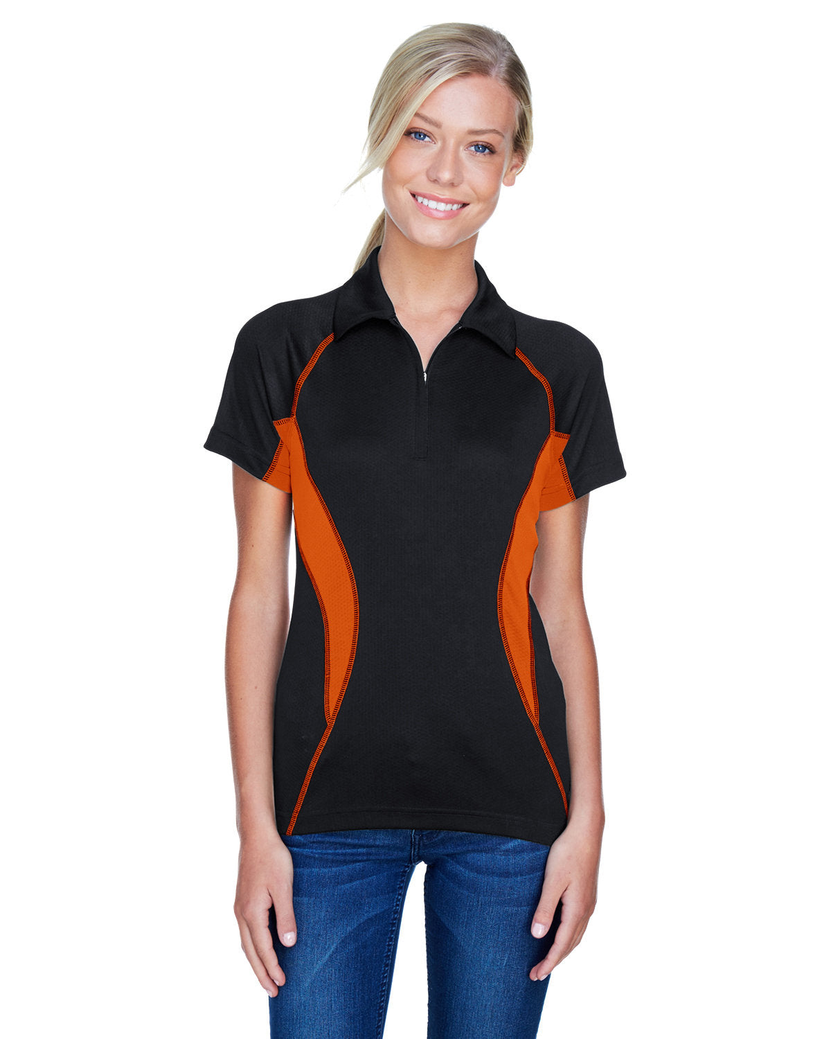 NORTH END SPORT RED Ladies' Serac UTK cool logik Performance Zippered Polo