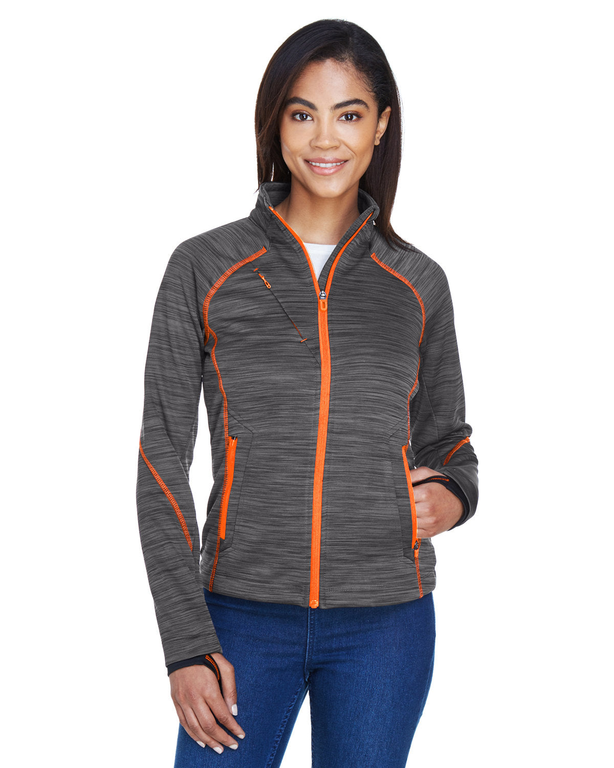 NORTH END SPORT RED Ladies' Flux Mélange Bonded Fleece Jacket