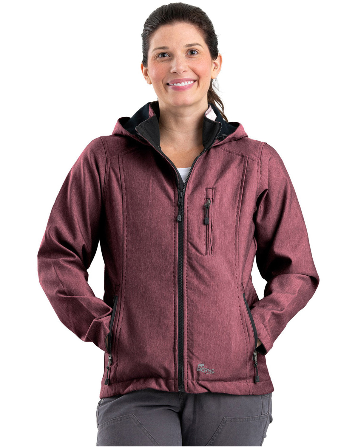 Berne Apparel Ladies' Hooded Softshell Jacket