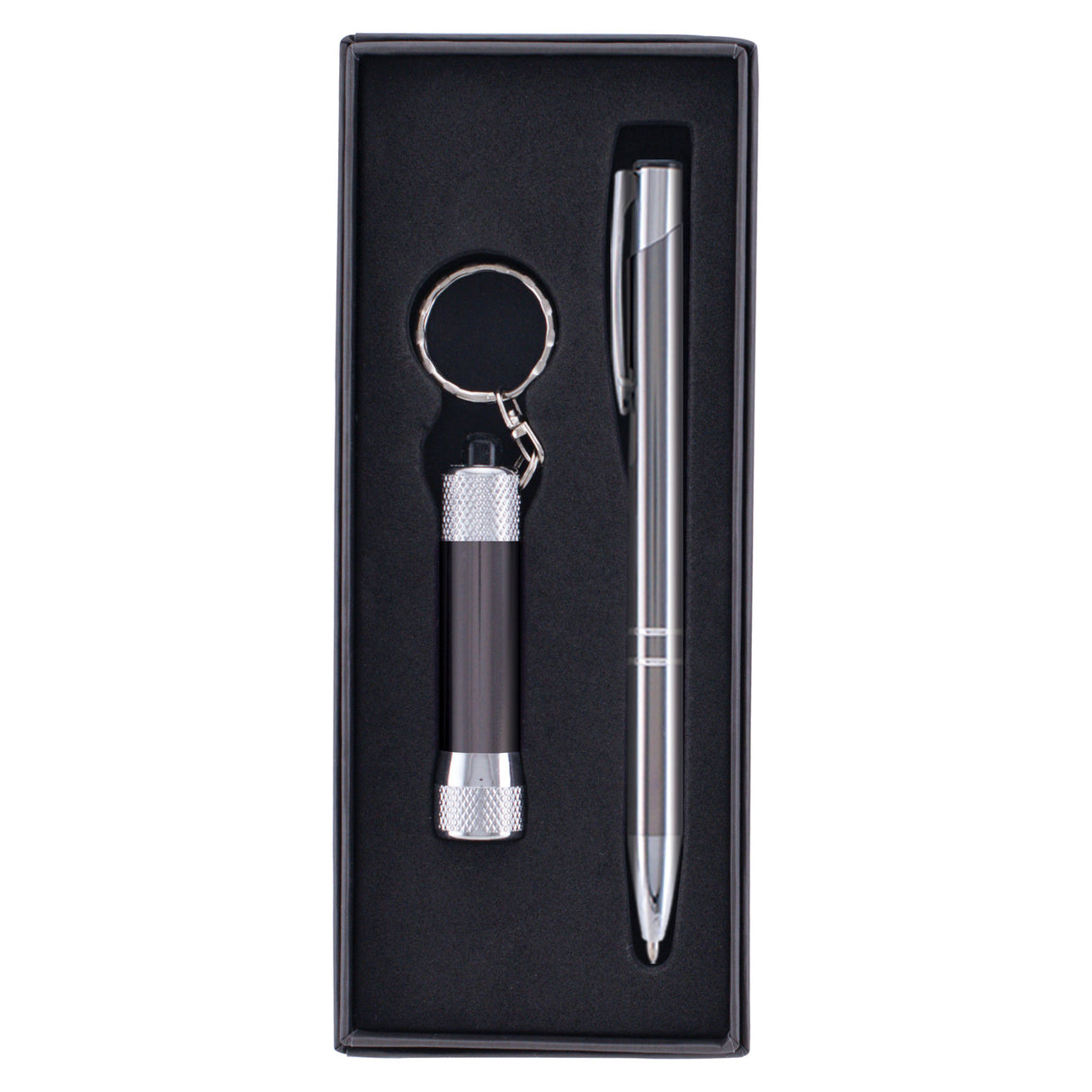 Tres-Chic/Chroma - Laser Engraved Metal Pen & Flashlight Gift Set