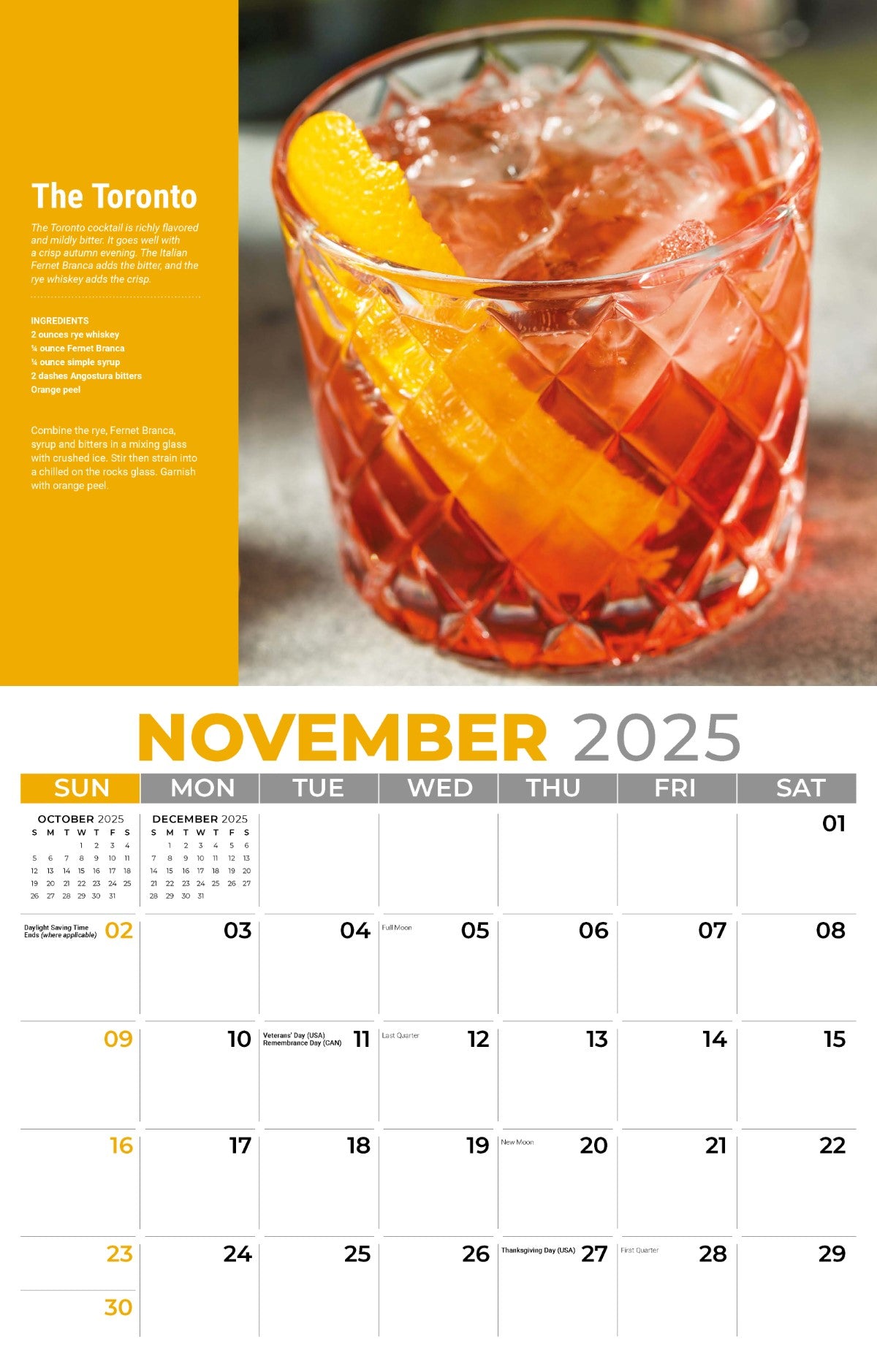 Galleria Wall Calendar 2025 Happy Hour