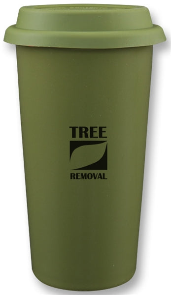 Cape Breton 12oz 2tone green/white glossy double wall tumbler