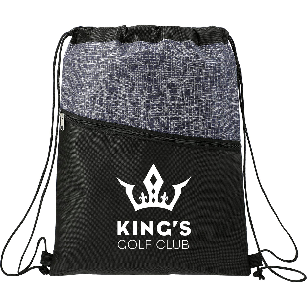 Cross Weave Zippered Drawstring Bag