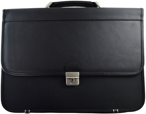 Formal Briefcase - Nylon and Genuine Leather
