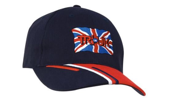 Brushed Cotton Cap w/Tri-Colored Visor