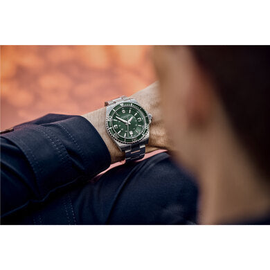 Maverick Stainless Steel Watch w/Green Dial