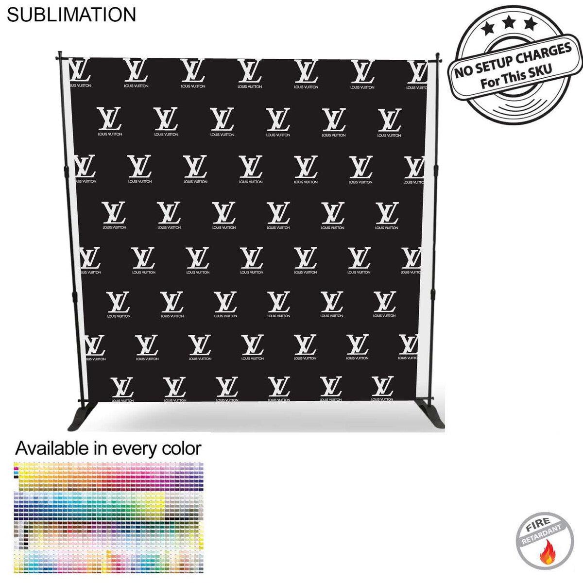 Step and Repeat 8' Backdrop, Media Wall, with Full Color Graphics, Photos, NO SETUP CHARGE