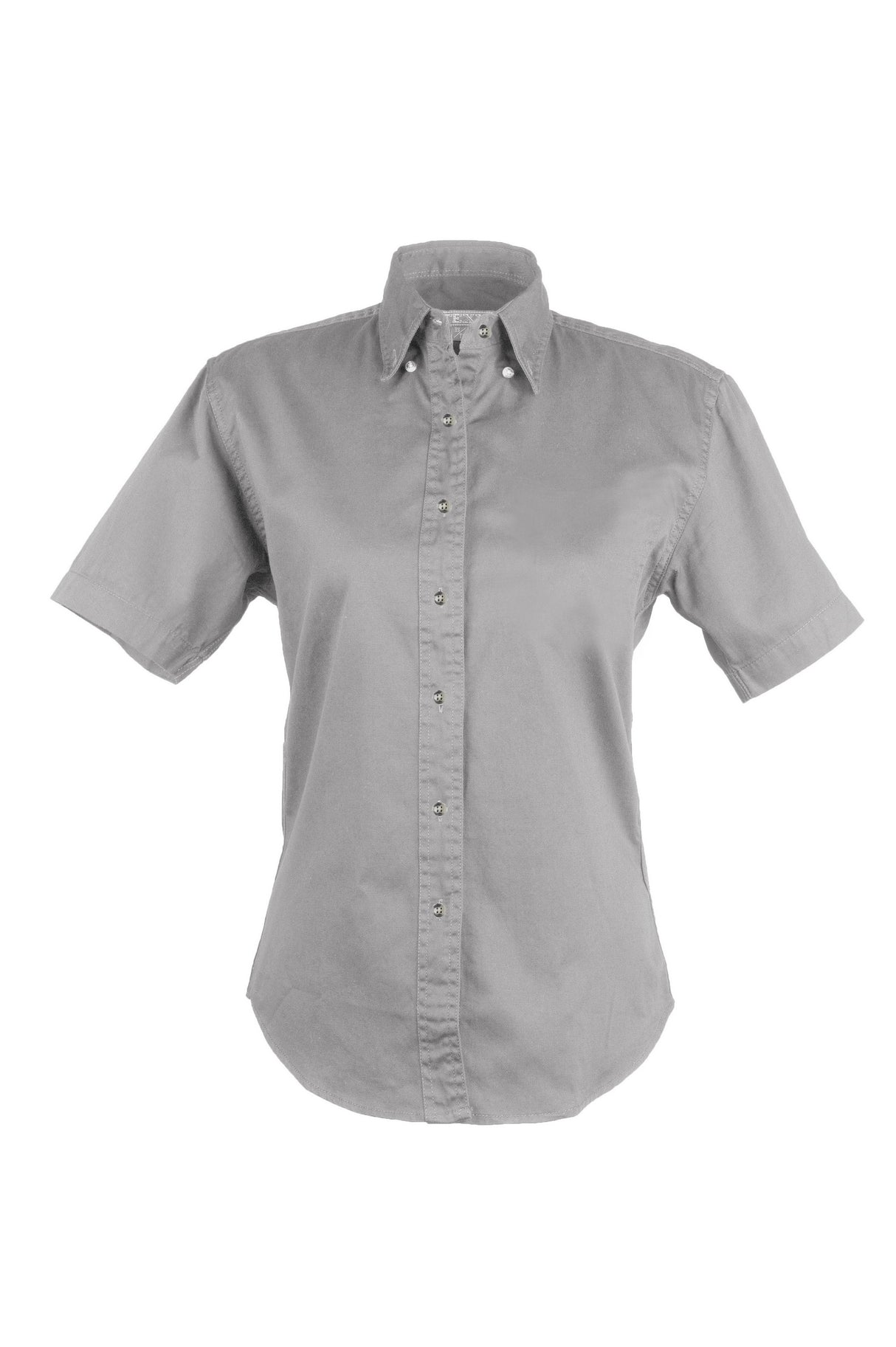 Ladies EASY CARE COTTON BLEND DRESS SHIRTS Short Sleeve(GREY) (XS-3XL)