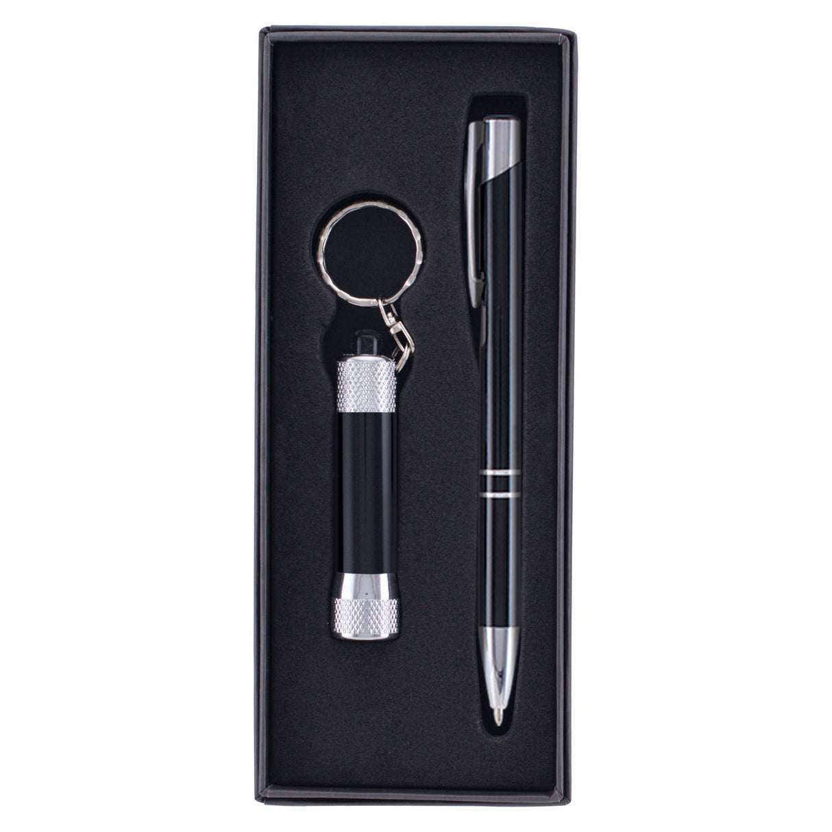 Tres-Chic/Chroma - Laser Engraved Metal Pen & Flashlight Gift Set