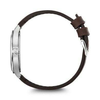 Alliance Silver Dial Watch w/Brown Leather Strap