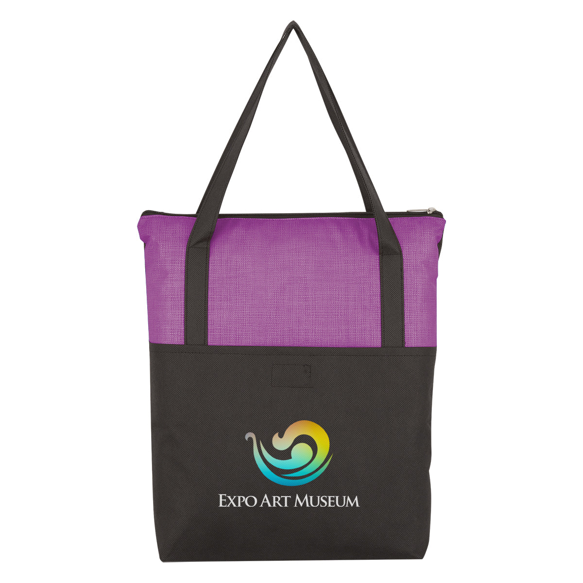 Crosshatch Non-woven Zippered Tote Bag