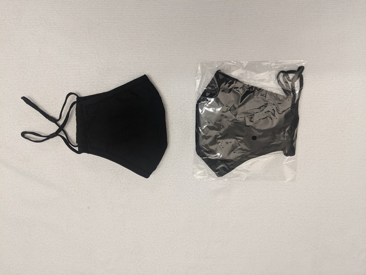 48 Hr Quick Ship - 3-ply Adult reusable cotton cloth facemask with filter pocket, Left side logo