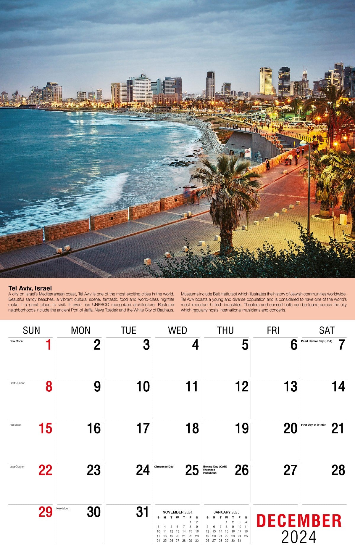 Galleria Wall Calendar 2025 World Travel