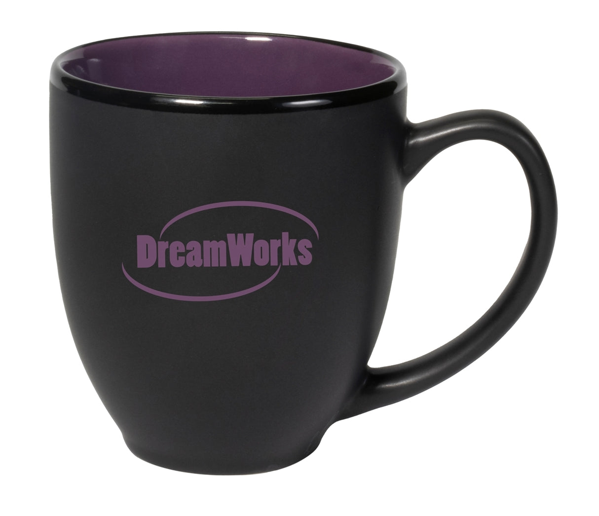 Bistro 16oz 2tone black/purple ceramic mug in Ripple gift box