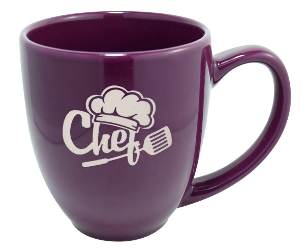 Bistro 16oz purple mug - Etched